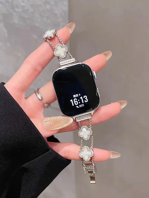 Nouveau lien de bracelet en acier inoxydable scintillant pour bracelet de montre Apple série Ultra 11/10/9/8/7/6 38mm 40mm 41mm 42mm 44mm 45mm 46mm 1