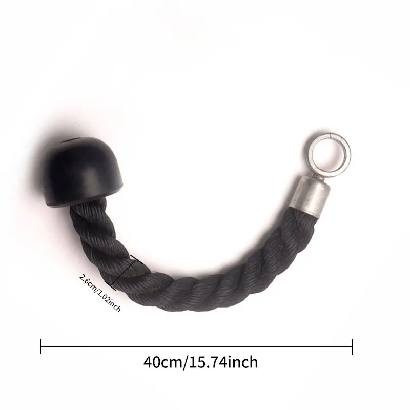 Description Picture 6 of item1 PC Biceps Training Double Head Pull Rope Gym Accessories Single Head Double Head Triceps Lower Press Rope Face Pull Handle