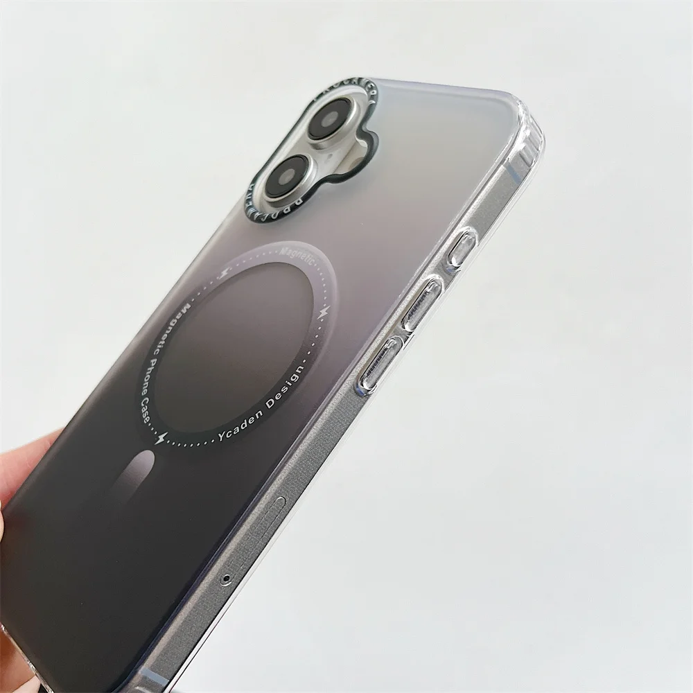 Pour iPhone 16 Pro Max Gradient Aurora Slim Matte Magnetic Case Pour iPhone 11 12 13 14 15 16 Pro Max Plus Mini Housse Antichoc_voghion.com