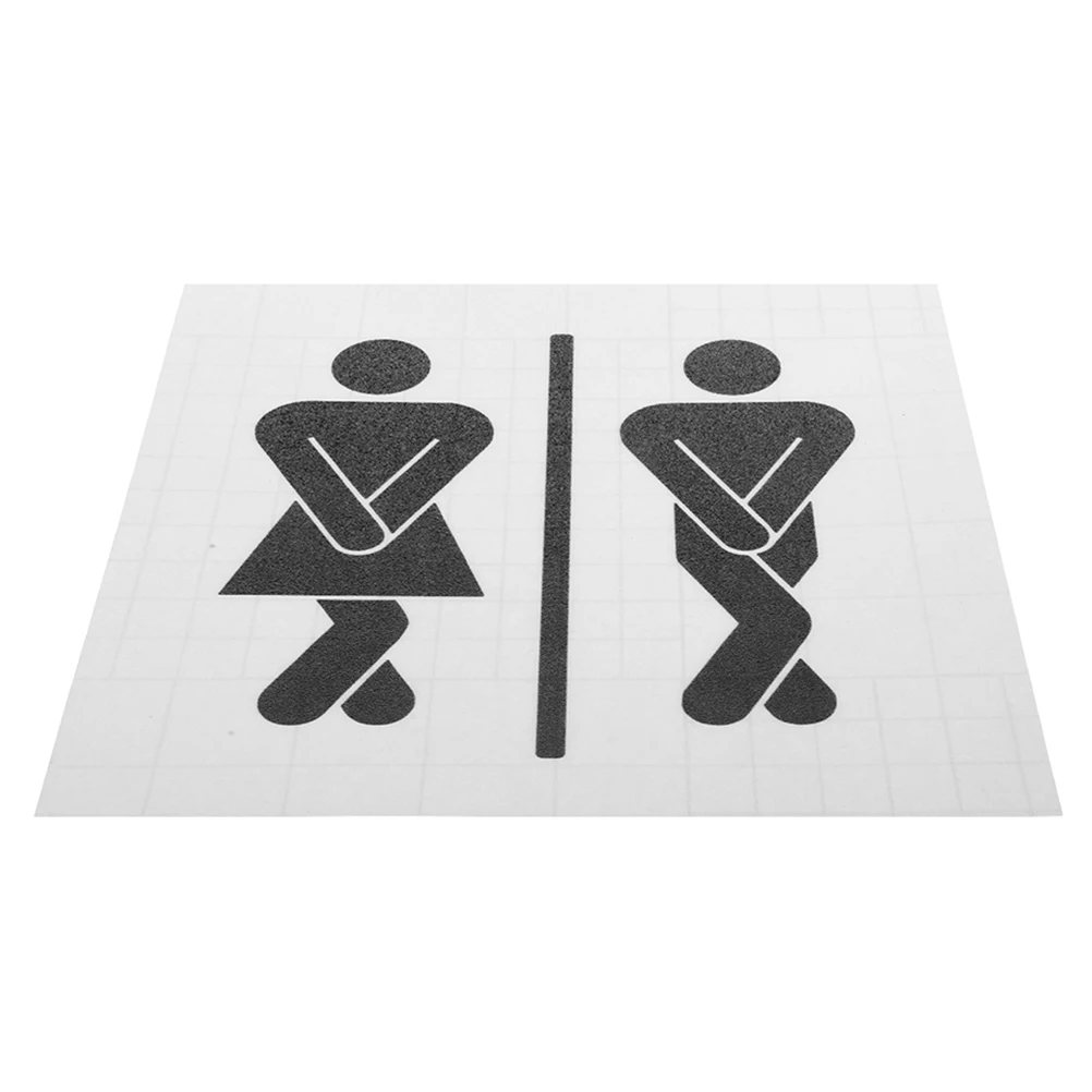 Pvc Restroom Sign For Men And Women Office Toilet Decor Restroom Sign Sticker Home Decor Bathroom Easy To Install