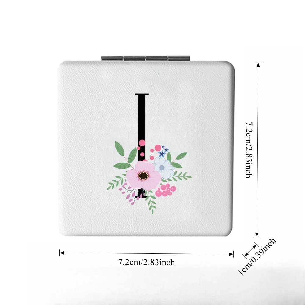 26개 이니셜 프린트, 접이식 화장 거울, 휴대용 양면 거울, 학생 기숙사용 소형 책상 선물, 도매