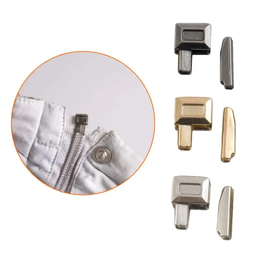 Zipper Repair Kit 10 Sets Zinc Alloy Repair Zipper Stopper Open End Zipper Stopper DIY Sewing Accessories For Clothes