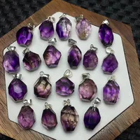 Unit One Piece 925 Silver Buckle With Hot Selling Natural Super Seven Quartz Crystal Faceted Free Form Pendant 1