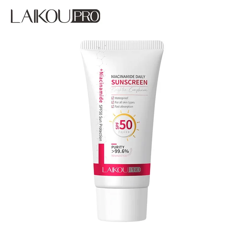 LAIKOU Niacinamide Sunscreen Facial Body Solar Sun Blocker SPF50+ Refreshing Waterproof UV Concealer Moisturizing Brightening
