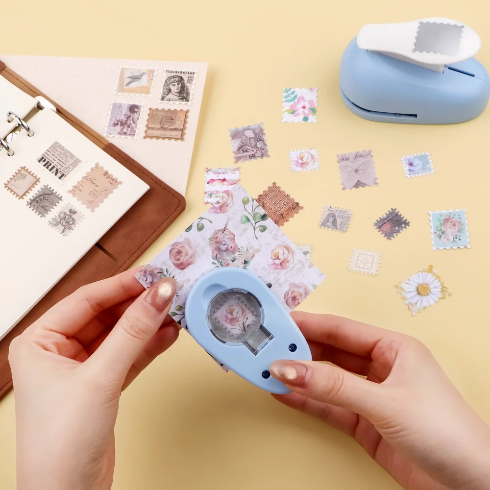 휴대용 레버 액션 엽서 티켓 펀처, 스크랩북킹, 카드 제작, 저널링, 종이 공예용 우표 용지 펀치