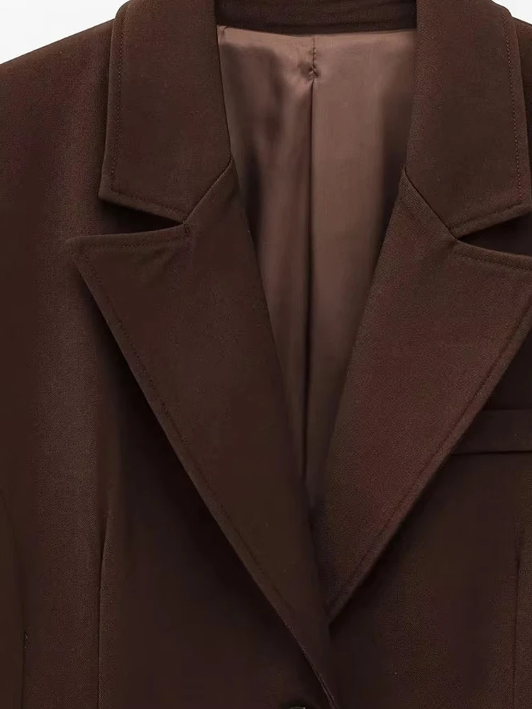 معطف نسائي أنيق من Peplum مع زر أمامي وأكمام طويلة...