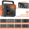 Portable Power Station 300W (Peak 600W) 296Wh Solar Generator with 110V Pure Sine Wave AC Power Socket and Spare Lithium Battery 2