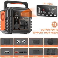 Portable Power Station 300W (Peak 600W) 296Wh Solar Generator with 110V Pure Sine Wave AC Power Socket and Spare Lithium Battery 2