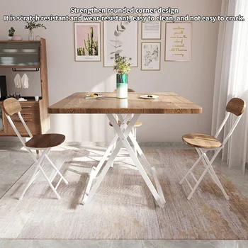 접이식 테이블 식탁 피크닉 테이블 거실 사각 휴대용 테이블 스톨 작은 정사각형 테이블 공간 절약 작은 정사각형 책상