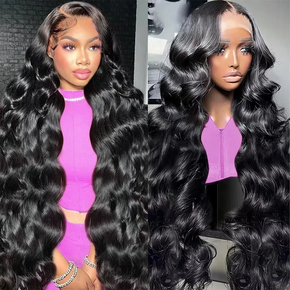 

34 Inch 13x4 Body Wave Human Hair Lace Wigs For Women Brazilian Preplucked HD Lace Glueless Body Wave Lace Front Wig Density 180