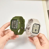 Bracelet intégré en TPU pour Apple Watch Series 9 8 7 6 SE 5 4 3 2 1, bracelet de sport pour iWatch 38/40/41/42/44/45/49mm 2