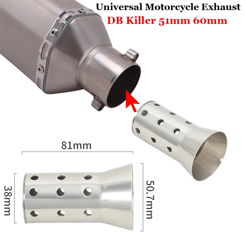 Per Honda Yamaha Kawasaki Suzuki Benelli Duke Bmw Universale In Acciaio Inox 51Mm 60Mm Tubo Di Scarico Silenziatore Db Killer Silenziatore