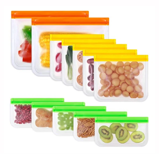 3PCS/Set Reusable PEVA Food Storage Bags Leak Proof Freezer Bags Gallon Bags  Plastic Storage Container For Food - AliExpress