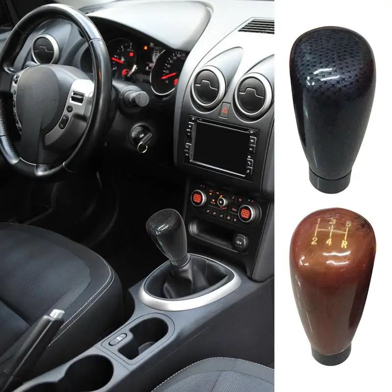 

Universal Car Gear Shift Knob Peach Wood Gear Shift Knob Modification 5 Speed Gear Shift Smooth Grip Fit for Manual Vehicle