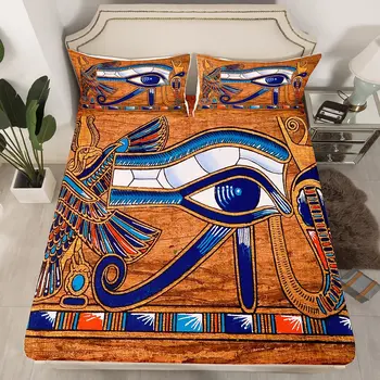 Ancient Egypt Comforter Cover Set Duvet Cover Bedding Set Boho Tribal Quilt Cover 2 Pillowcases Full Queen King Size 3 Pieces