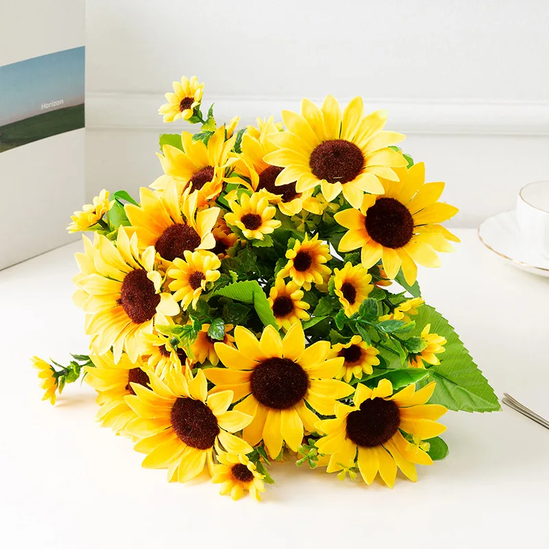Vibrant Artificial Sunflower Bouquet – 13 Head Arrangement