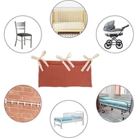 Organisateur de berceau de bébé, caddie de lit, sac de rangement à 2 poches, organisateur de couches suspendues au chevet, organisateur de pépinière pour couches, jouets et vêtements 5