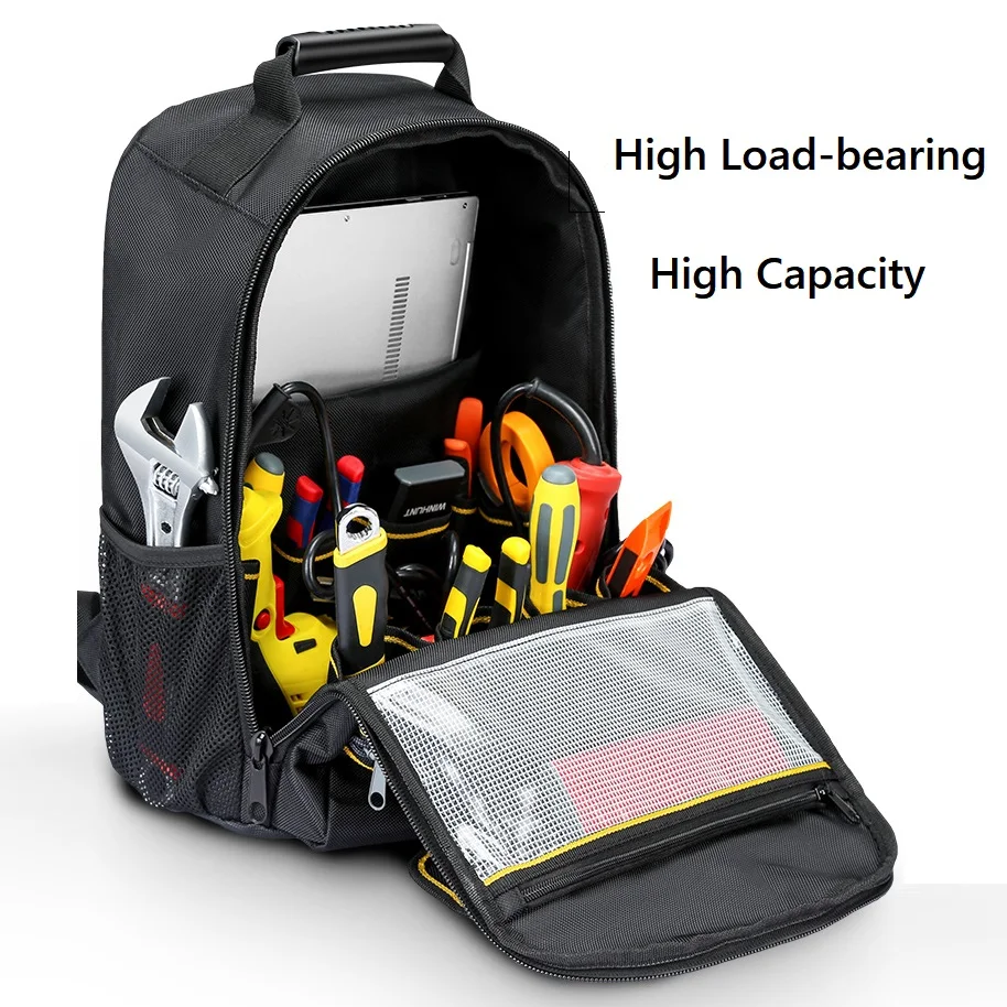 repair-tool-bag-men's-shoulder-backpack-multifunctional-maintenance-canvas-suitcase-electricians-holder-durable-portable