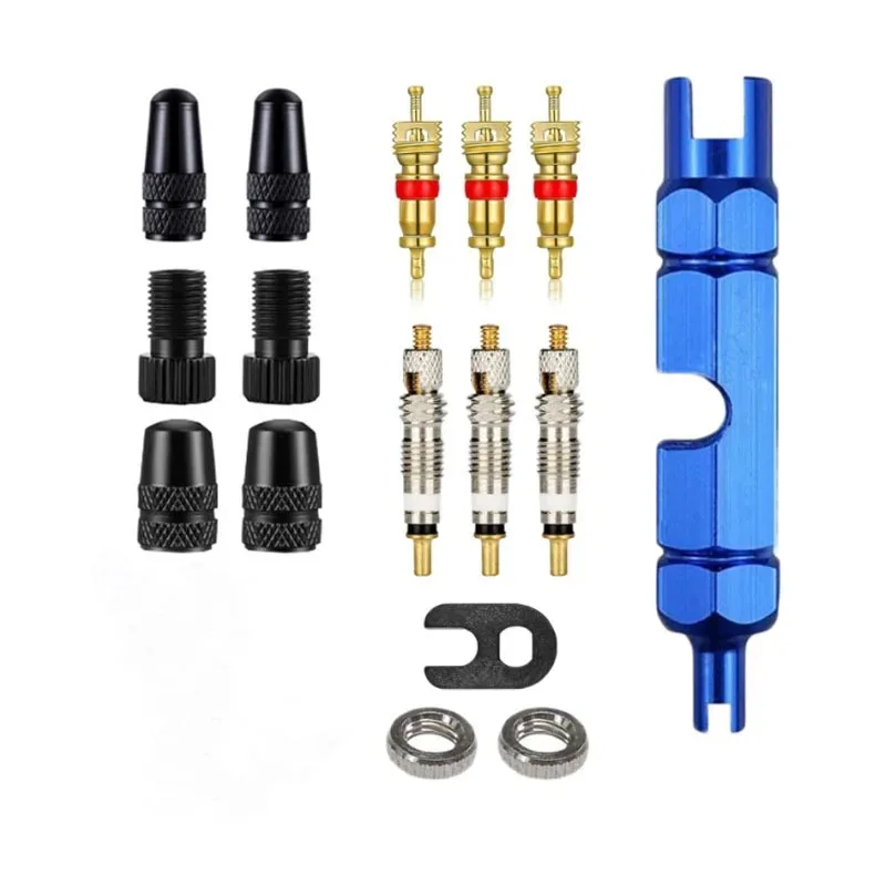 MTB Cycling Bicycle Repair Tool Kit Valve Core Set Bike Valve Wrench Tubeless Tire Remover Essential Maintenance Accessories