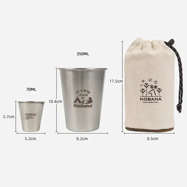 304 Stainless Steel Camping Cup Set 5