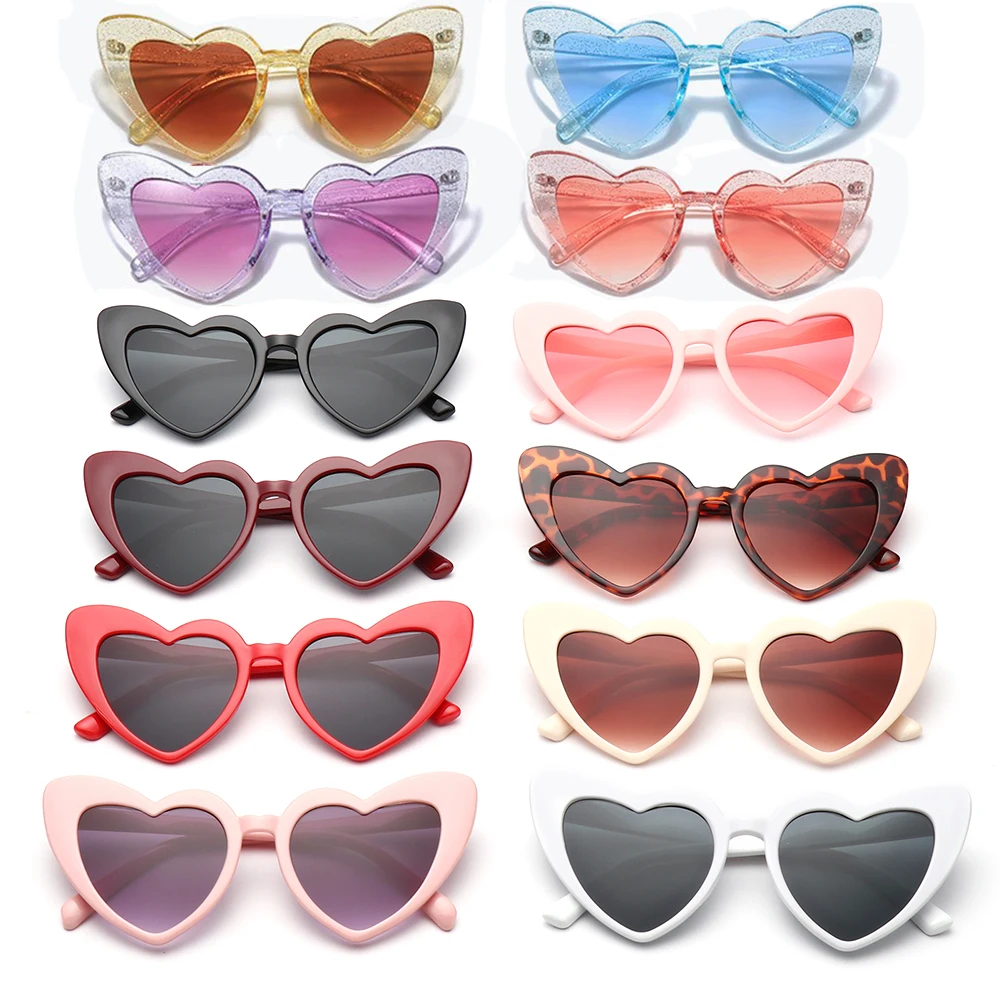 Ladies Love Heart Sungla Retro Big Frame Women Sungla UV400 Protection Summer Shades Eyewear Anti Blue Light_voghion.com