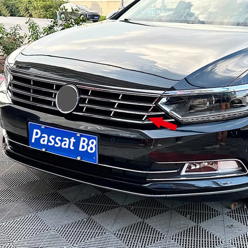 Фото Передняя решетка для Vw Passat B8, хромированная Декоративная полоса, модель 2015, 2016, 2017, 2018, 2019, передняя решетка, хромированная полоса №3