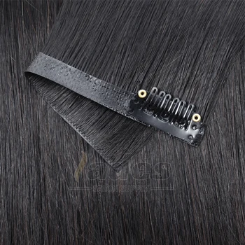 Invisible PU Weft Clip In Extension Human Hair Injected Clip in Hair Weft Machine Remy 12"-24" 7Pcs Silk Straight Clip On Hairs