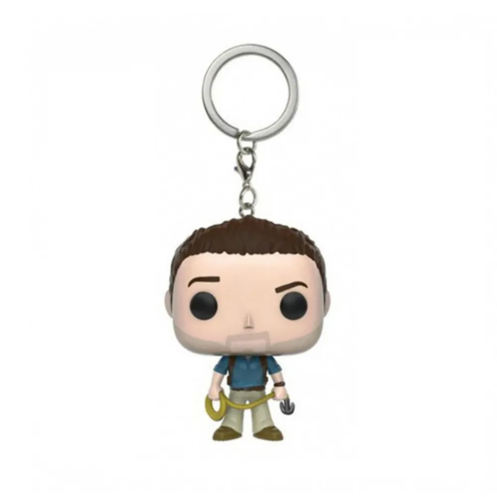 FUNKO POP Uncharted Keychain Classic Collection Doll Nathan Drake Backpack Pendant Christmas Funny Gifts Dolls Model Keychain 3
