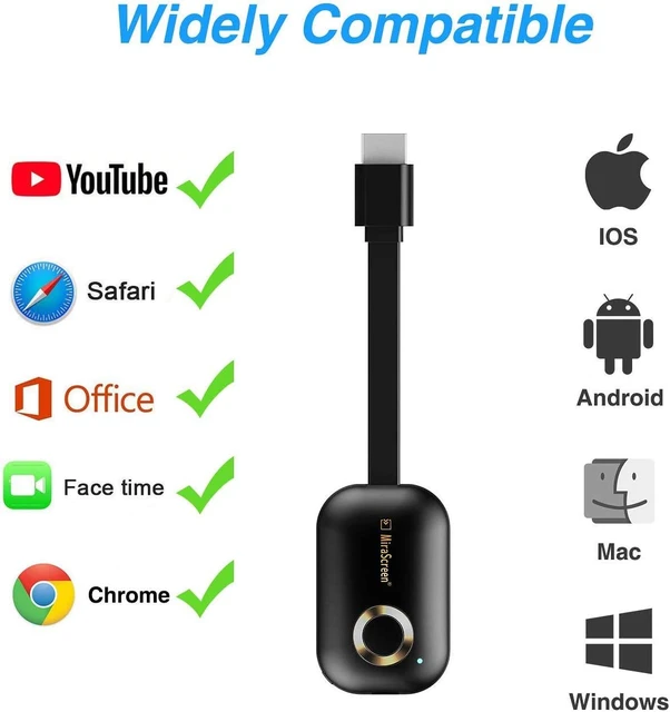 Wireless Display Adapter 4K HDTV G9 Plus WiFi Miracast Dongle Screen  Mirroring Airplay Cast Phone to TV/Projector Receiver Support - China Dongle,  Mobile Phone Accessories