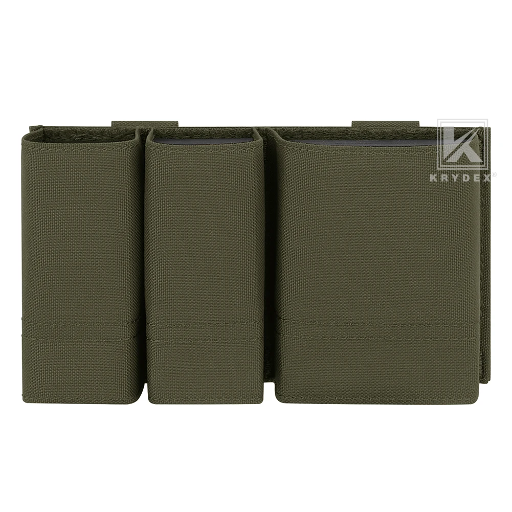 KRYDEX Taktische 9 mm + 5,56 Triple Magazine Pouch Mag Carrier, M4 AR15 MOLLE Tasche, Gürtel Weste Ausrüstung – Detail 10