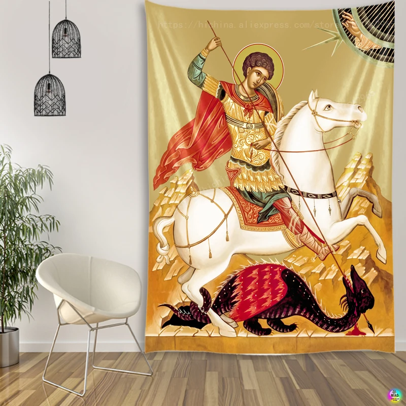 Christus Tapisserie St. George Archangel Wand Decor Christian Gläubigen Kluge Männer Wand Hängen Raum Dekoration Icons von Christus Hause – Detail 11