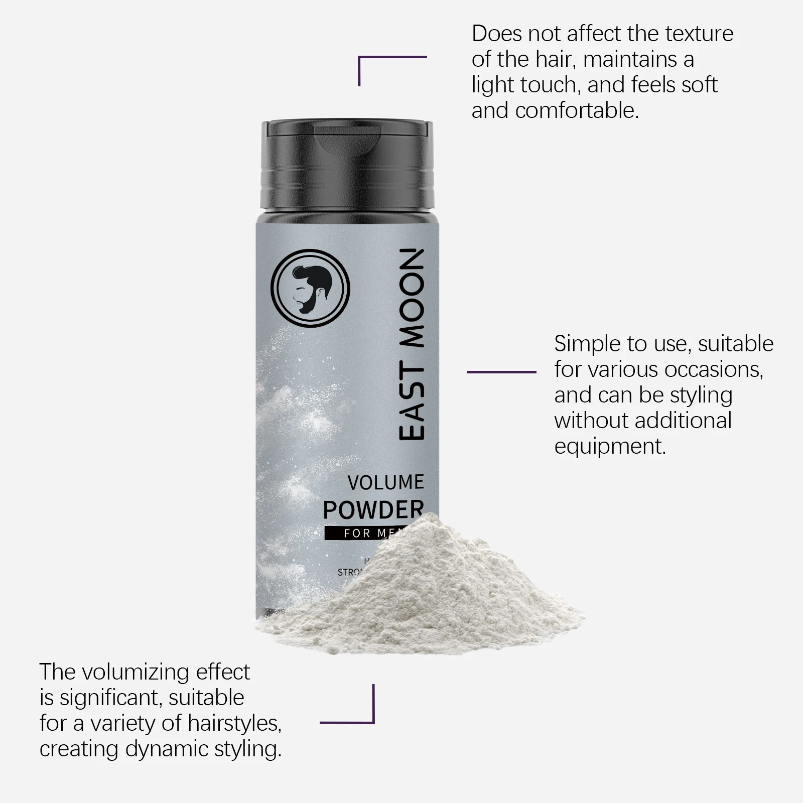 East Moon Volume Powder For Men Long Lasting Keeping Improve Volumizing Keep Fluffy All Day No Mess for Hair Styling Powder view 5