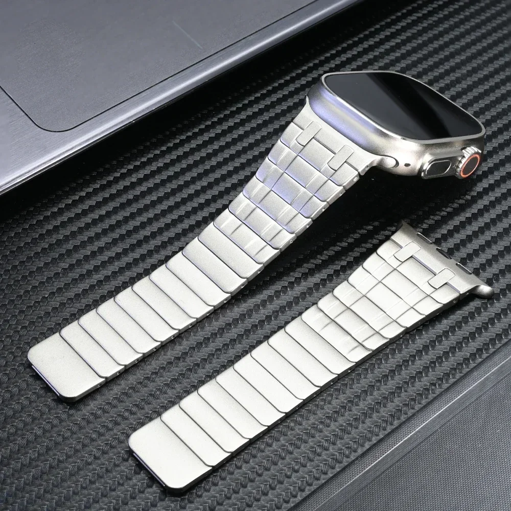 Magnetic Steel Link Bracelet for Apple Watch 46mm 49mm 45mm