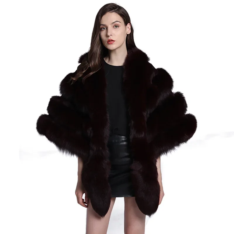 Autumn and Winter Popular Fox Fur Grass Coat Vest Women's Autumn and Winter Warm Short