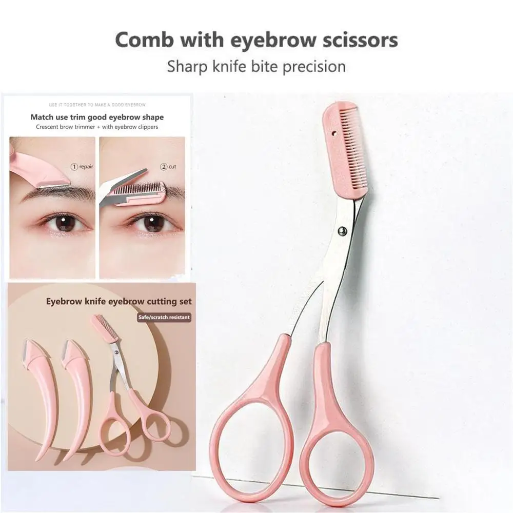 Professional 2Pcs Moon Shape Eyebrow Shaving Women's Macro Belt Protective Safety for Beginner Eyebrow Trimming Makeup Tools 3