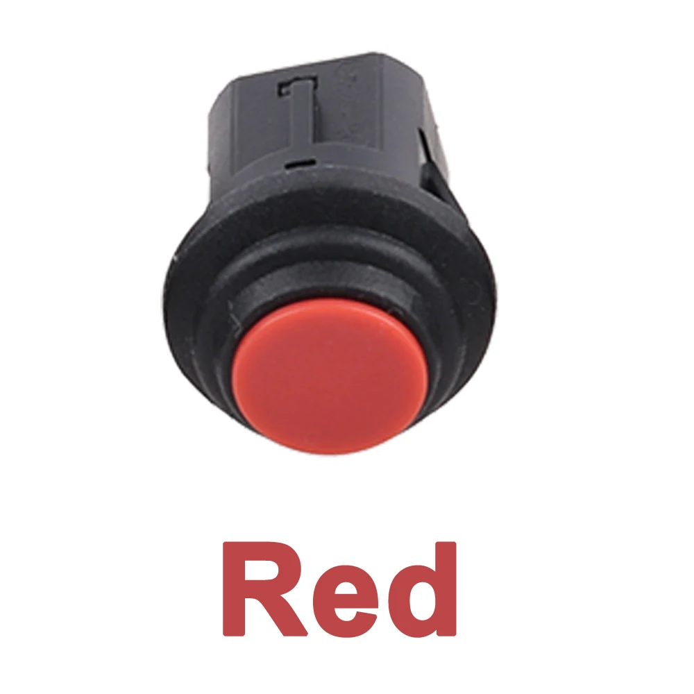 thumbnail image 1 of 1 interruptor de botón impermeable de 14 mm redondo PB-1405 de 2 pines con reinicio momentáneo y bloqueo automático, 1 NO, LED rojo, verde, negro, azul, blanco, 3 A, 250 V CA, 1 of 5