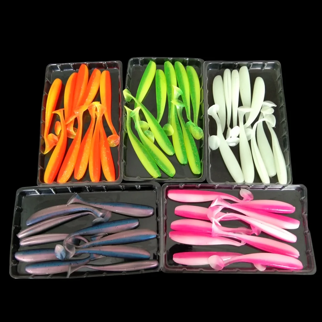 

50pcs/Lot Soft Lures Silicone Bait 7.5cm 2.8g Goods For Fishing Sea Fishing Swimbait Wobblers Artificial Tackle
