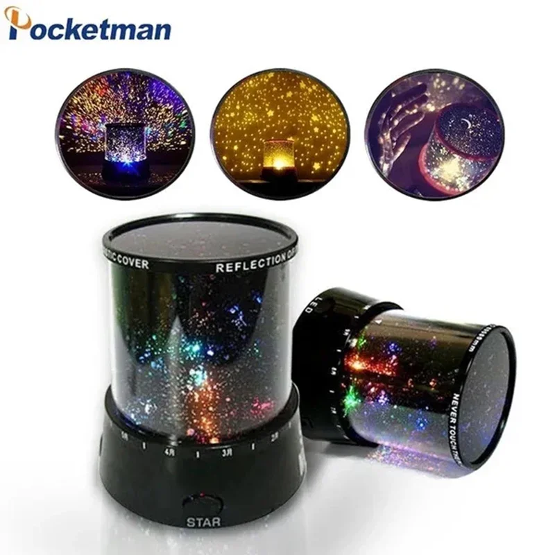 

LED Romantic Star Lights Room Rotating Cosmic Star Projector Night Lights Christmas Starry Moon Sky