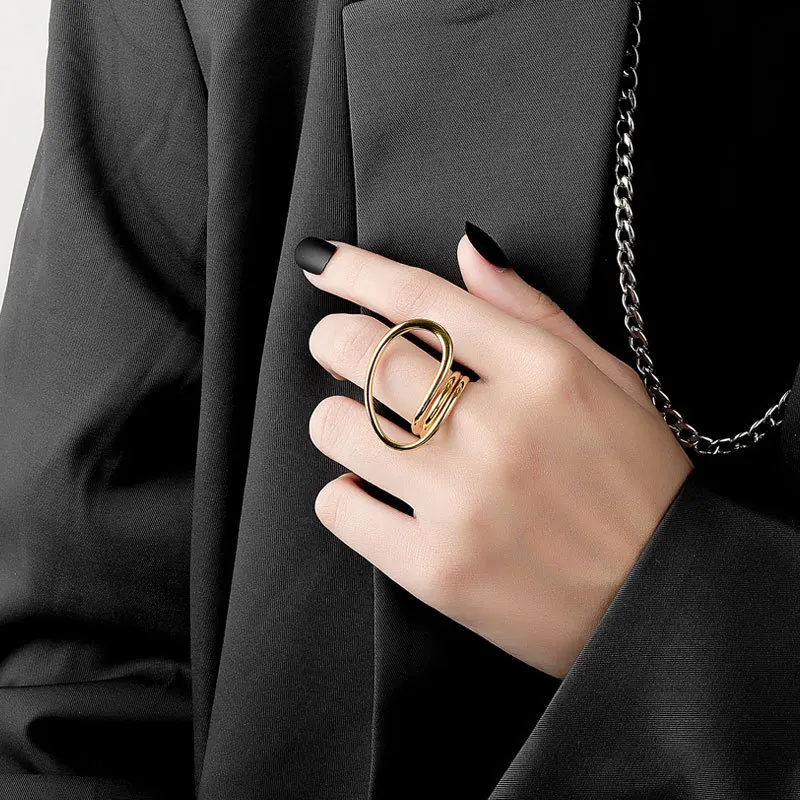 

Unique Long Lines Silver Gold Color Rings for Women Men Trendy Elegant Creative Design Irregular Adjustable Party Jewelry Gifts