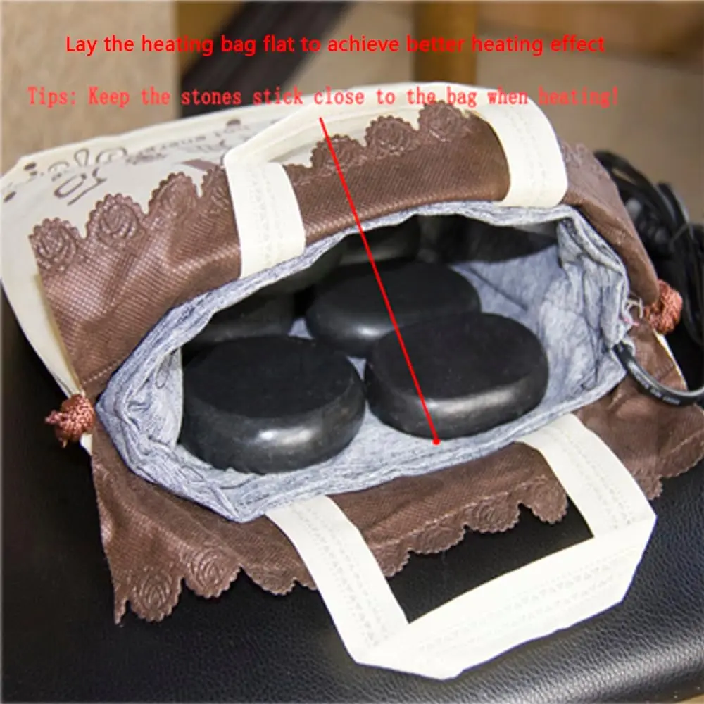 Hot Stones Warmer Massage for Massage Stones Heater Electric Hot Stone Heater Massage Stones Heating Bag Hot Stone Massage Kit( 2