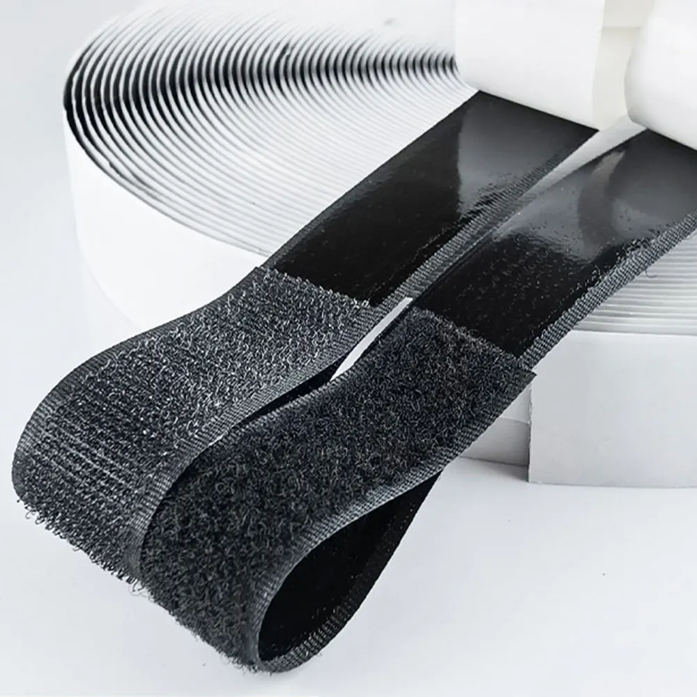 Hook and Loop Tape Each Roll Heavy Duty Adhesive Industrial Strength Hook Loop Strip Mounting Tapes Indoor and Outdoor Black