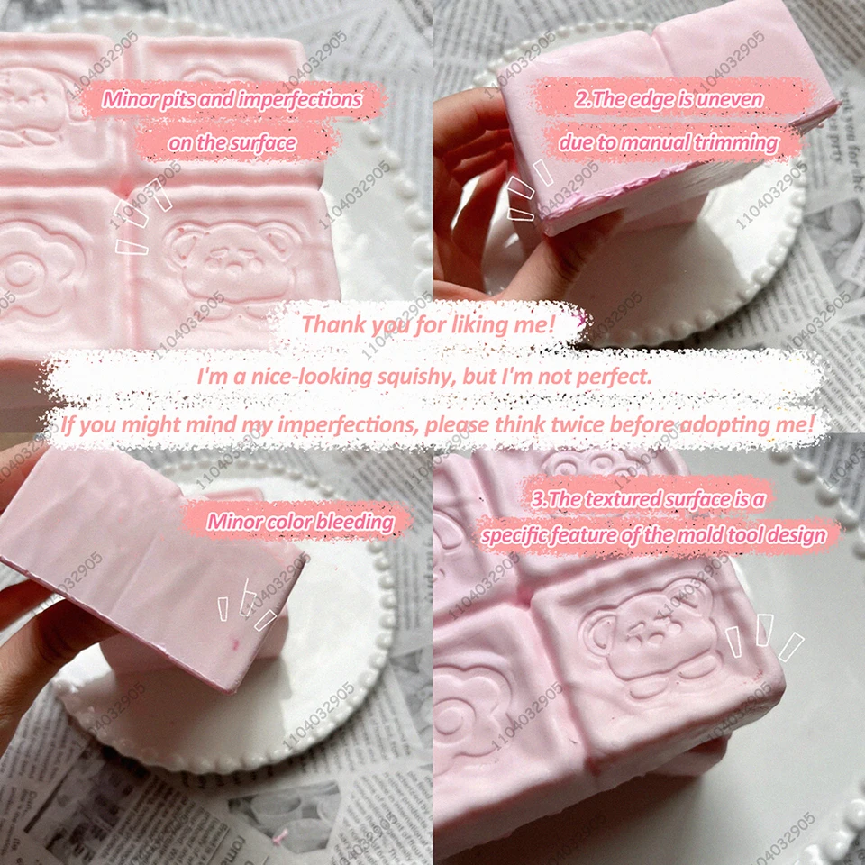 Vochtige aardbeien-melkchocolade cake, zacht speelgoed, langzaam terugverend, friemelspeelgoed, sensorisch stressverlichtend knijpspeelgoed voor kinderen_voghion.com