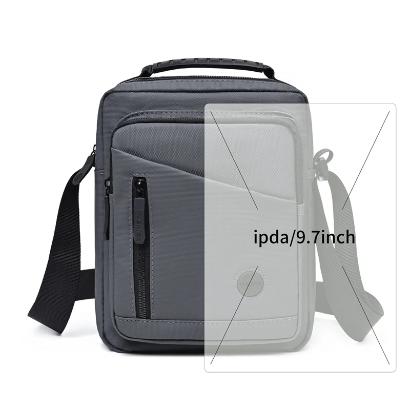 Borsa a Tracolla per Uomo in Tessuto Oxford Compatta con Tasche Multiple per Affari, Casual, Viaggi e Uso Quotidiano - immagine 2