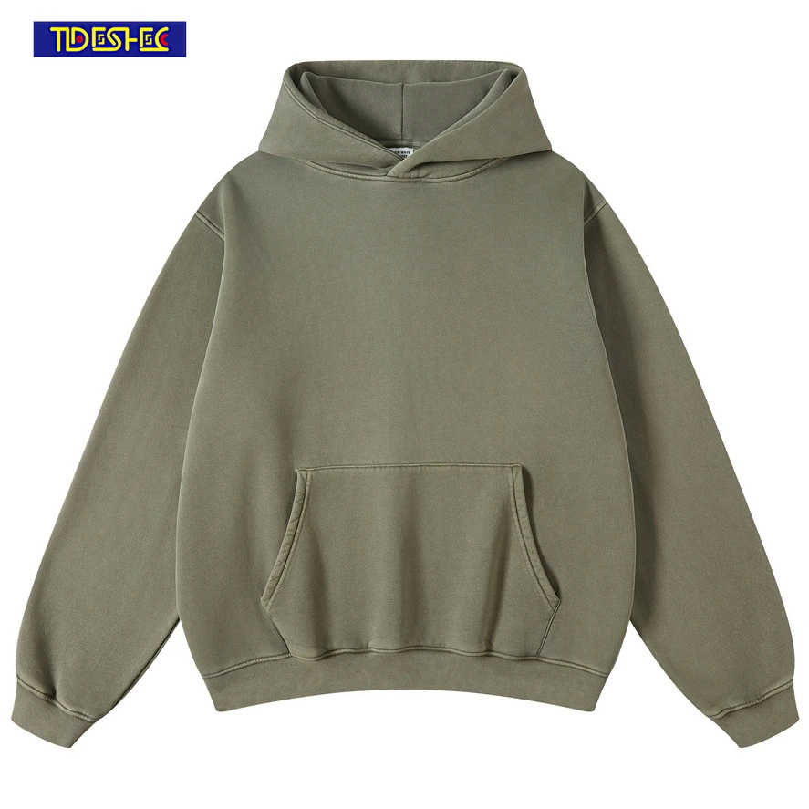 

Female Loose Thickened Hip Hop Pullover Autumn Streetwear Men Harajuku Oversized Hooded Sweatshirt Large Pocket Washed Hooded