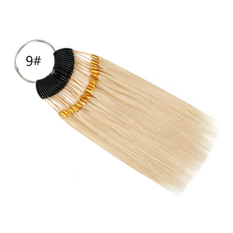 Human Hair Color Rings Swatch For Human Hair Extensions Salon Tools 30pcs/Set 20cm Dying Sample Chart Ring