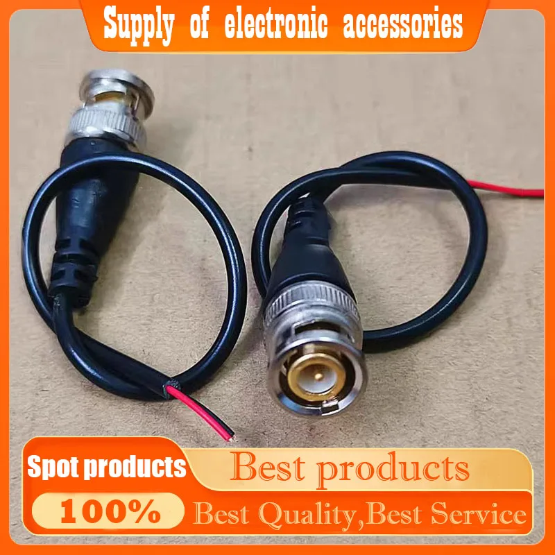 

Avoid welding BNC male head video tail line Q9 male head video tail line BNC connector 2 core line 18 cm long