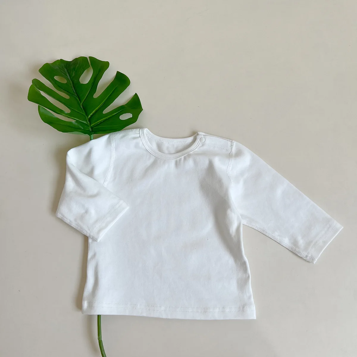 2025 Autumn New Baby Long Sleeve T Shirt Cotton Boy Striped Bottoming Tops Girl Solid Simple Casual Pullover Infant Clothes 5