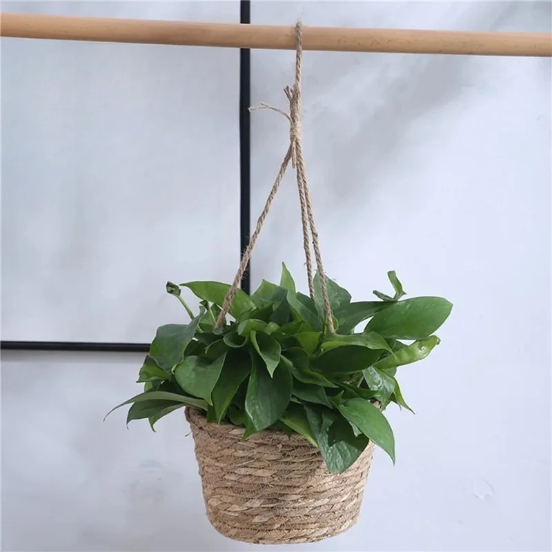 Garden Hanging Flowerpot Rack,Plant Storage Basket,Home Decoration Storage,Woven Storage Basket,with Hanging Rope,Hanging Basket