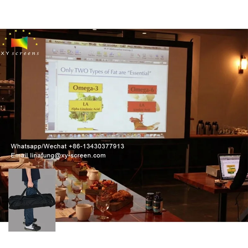 

XY Screen 84 85 86 90 inch 16:9/4:3/2.35:1 outdoor portable fast folding projection screen sets up backyard movie theater