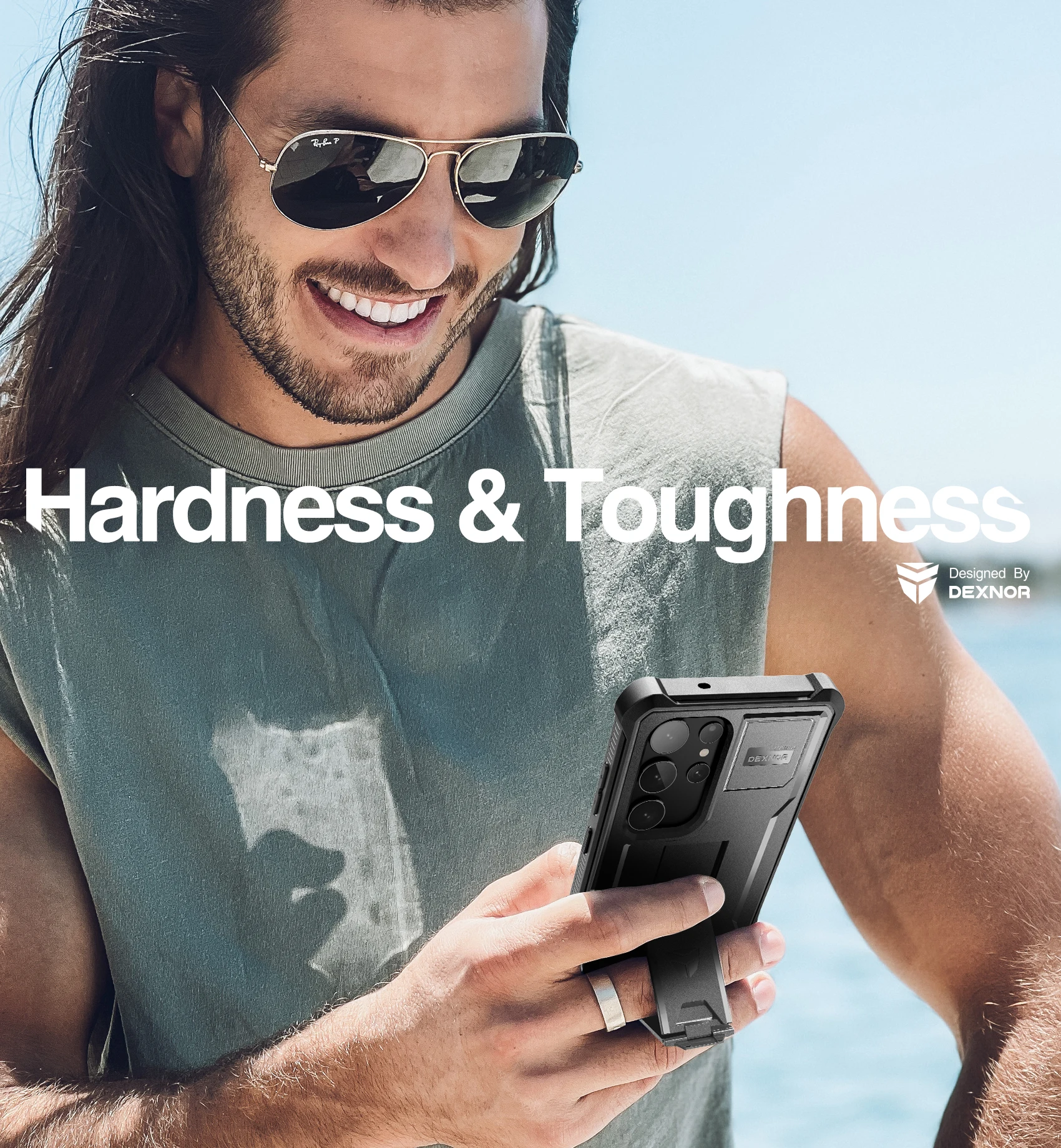 Heavy Duty Military Grade Protective Case with Built-in Screen Protector and Kickstand